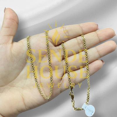 Cadena Barbada Fina en Oro Laminado 18k/14k