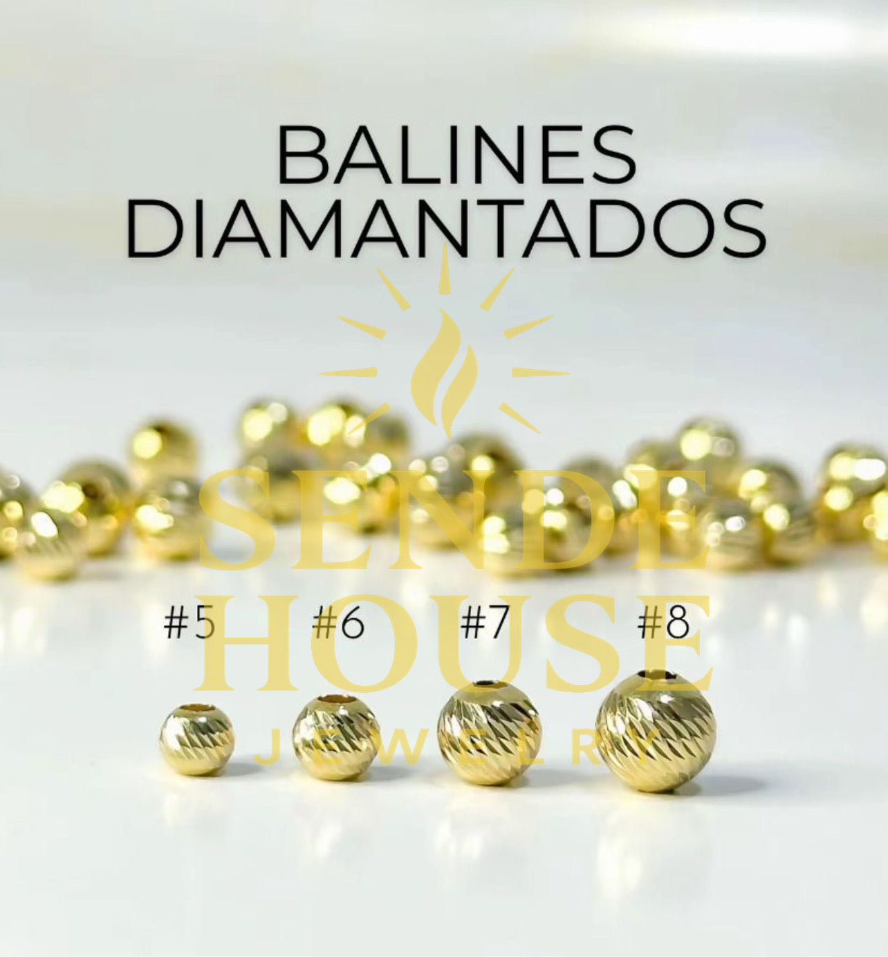 Balines Diamantados Sueltos Oro Laminado 18k